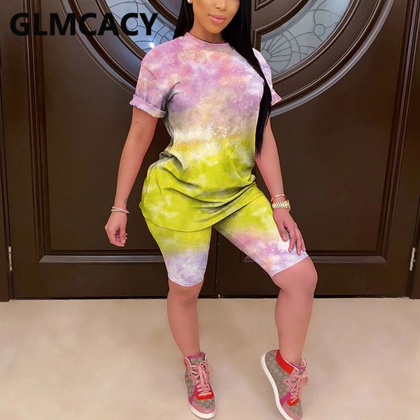 7 color tie dye printed 2 piece outfits for women o-neck short sleeve t-shirt & high waist bodycon short suits, White
7 color tie dye printed 2 piece outfits for women o-neck short sleeve t-shirt & high waist bodycon short suits, White