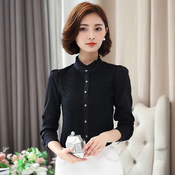 tulong осень нового шнурок база рубашки небольшого стенд воротник кружево рубашка черное и белого качество, White 
tulong осень нового шнурок база рубашки небольшого стенд воротник кружево рубашка черное и белого качество, White