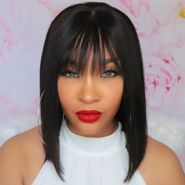 popular style lace front human hair wigs with bangs straight wig 6x6 closure wig pre plucked bob lace front wigs remy hair, Black;brown
popular style lace front human hair wigs with bangs straight wig 6x6 closure wig pre plucked bob lace front wigs remy hair, Black;brown