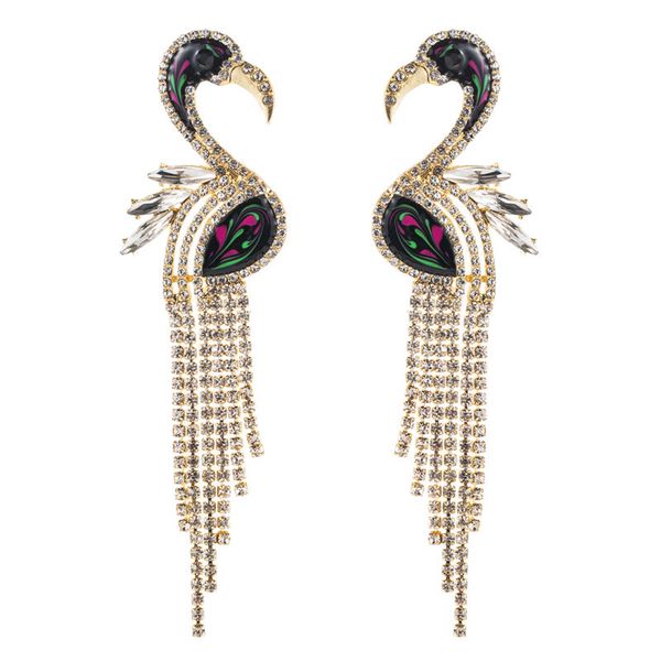 2pair earings fashion jewelry 2020 european exaggerated personality enamel rhinestone fringed women fashion animal earrings, Silver
2pair earings fashion jewelry 2020 european exaggerated personality enamel rhinestone fringed women fashion animal earrings, Silver