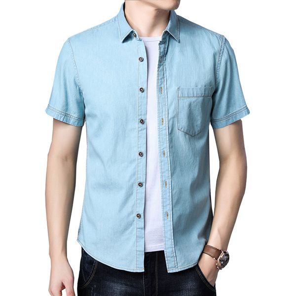 men denim shirt pure cotton summer regular fit short sleeve fashion mens dress jeans shirts denim casual double pocket blouse, White;black
men denim shirt pure cotton summer regular fit short sleeve fashion mens dress jeans shirts denim casual double pocket blouse, White;black
