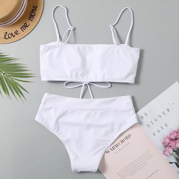 lace up white high waisted bikini set strapless bandeau bikini women solid swimsuit summer swimwear 2020 two pieces bathers, White;black
lace up white high waisted bikini set strapless bandeau bikini women solid swimsuit summer swimwear 2020 two pieces bathers, White;black