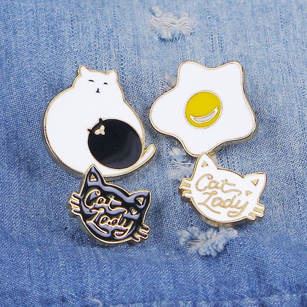 trend enamel golden cartoon egg cat lady brooch pins animals charms for women men's clothes gift bags accessories wholesale, Gray
trend enamel golden cartoon egg cat lady brooch pins animals charms for women men's clothes gift bags accessories wholesale, Gray