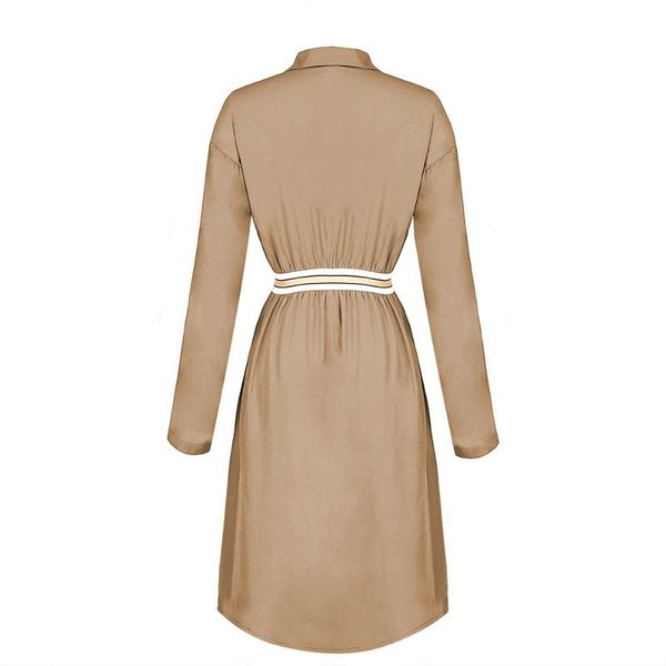 casual mid-length shirt dress ladies long-sleeved robe elegant office ladies dress button elastic waist simple short skirt, Black;gray
casual mid-length shirt dress ladies long-sleeved robe elegant office ladies dress button elastic waist simple short skirt, Black;gray