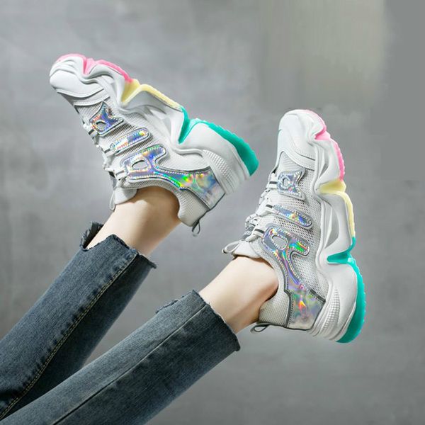 spring autumn chunky sneakers women fashion thick bottom daddy shoe high round toe breathing leisure female vulcanize shoes, Black
spring autumn chunky sneakers women fashion thick bottom daddy shoe high round toe breathing leisure female vulcanize shoes, Black