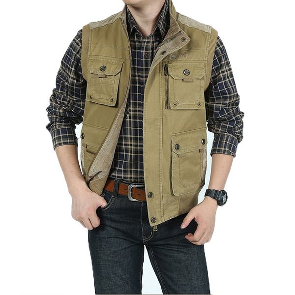 men's vests brand men vest plus size casaco masculino cotton casual multi pocket autumn winter waistcoat work clothes, Black;white
men's vests brand men vest plus size casaco masculino cotton casual multi pocket autumn winter waistcoat work clothes, Black;white