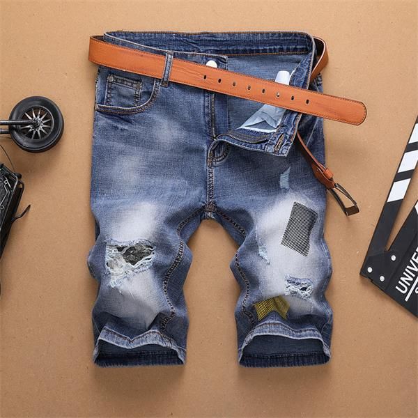 fashion summer mens holes denim shorts men denim jeans slim straight pants cool pattern mottled true printing givency jean shorts, Blue
fashion summer mens holes denim shorts men denim jeans slim straight pants cool pattern mottled true printing givency jean shorts, Blue