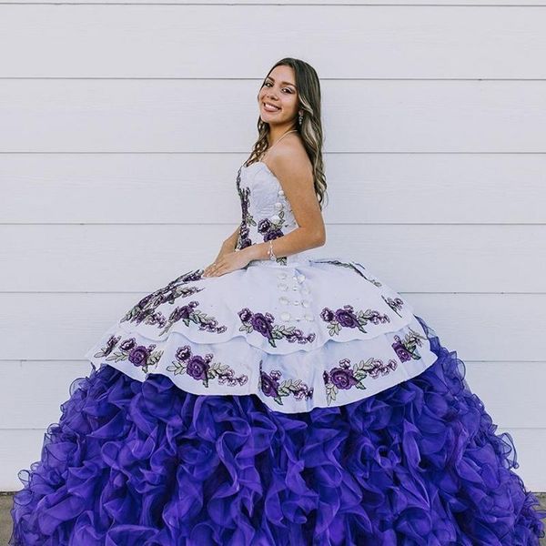 white and purple ball gown quinceanera dresses puffy organza skirt princess sweet 16 dress vestido de 15 anos 2020, Blue;red
white and purple ball gown quinceanera dresses puffy organza skirt princess sweet 16 dress vestido de 15 anos 2020, Blue;red