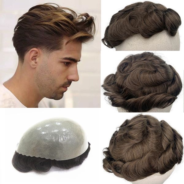 men toupee skin pu malaysian remy human hair replacement system #4r brown color human hair toupee for men wig 8x10 hair, Black
men toupee skin pu malaysian remy human hair replacement system #4r brown color human hair toupee for men wig 8x10 hair, Black