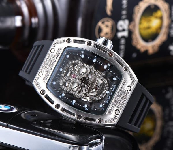 design men women fashion watch diamond iced out watch skeleton watches quartz movement rubber strap male sport wristwatch clock, Slivery;brown
design men women fashion watch diamond iced out watch skeleton watches quartz movement rubber strap male sport wristwatch clock, Slivery;brown
