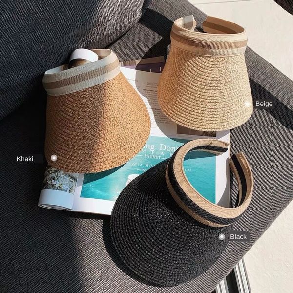 women's 2020 new korean sun straw woven empty cap summer sun hat beach hat, Blue;gray
women's 2020 new korean sun straw woven empty cap summer sun hat beach hat, Blue;gray
