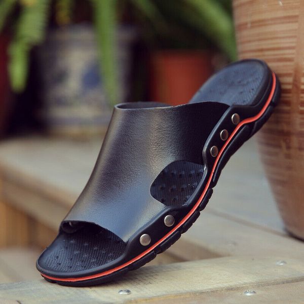 summer new anti-skid genuine leather rivet shoes cool mop soft bottom breathing fashion light men's sandals classic plus size, Black
summer new anti-skid genuine leather rivet shoes cool mop soft bottom breathing fashion light men's sandals classic plus size, Black