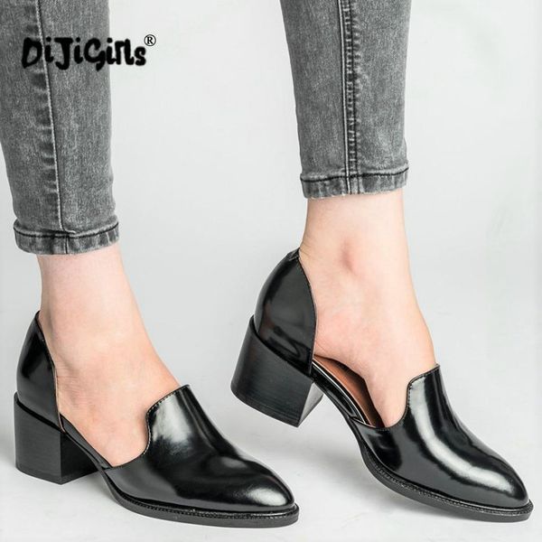 spring autumn leather pumps women med chunky block heel shoes slip on pointed toe casual plus size lady female shoes drop ship, Black
spring autumn leather pumps women med chunky block heel shoes slip on pointed toe casual plus size lady female shoes drop ship, Black