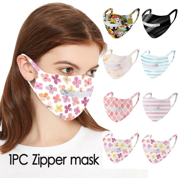 1pc zipper mouth mask flower stripes print protective mask reusable washable face mask mouth cover for women mouth-muffle, Silver
1pc zipper mouth mask flower stripes print protective mask reusable washable face mask mouth cover for women mouth-muffle, Silver