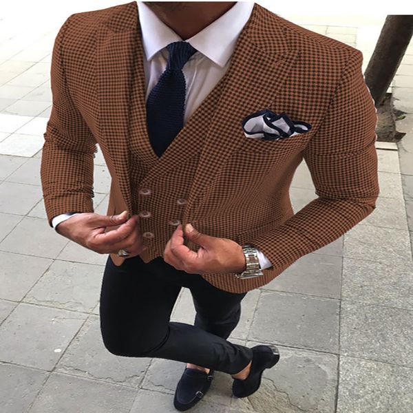 men's suits & blazers 2021 brown mens houndstooth suit groom formal for wedding slim fit business costume 3 piece set (jacket+vest+pant, White;black
men's suits & blazers 2021 brown mens houndstooth suit groom formal for wedding slim fit business costume 3 piece set (jacket+vest+pant, White;black