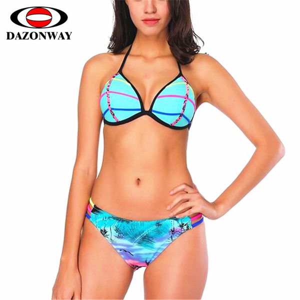 dazonway 2020 triangle split bikini women low waist printed sling split swimsuit female swimwear with chest pad bikini set, White;black
dazonway 2020 triangle split bikini women low waist printed sling split swimsuit female swimwear with chest pad bikini set, White;black