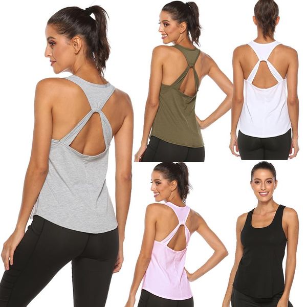 women breathable backless sports vest casual solid color hollow out loose athletic gym fitness running sport underwear, White;black
women breathable backless sports vest casual solid color hollow out loose athletic gym fitness running sport underwear, White;black