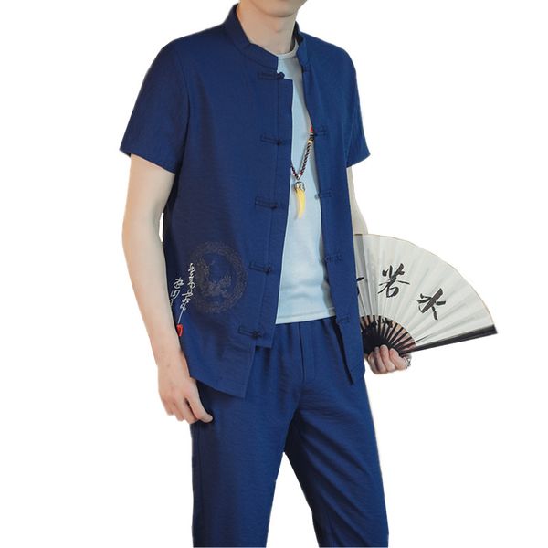 retro style mens embroidery two-piece set (shirts and pants) large size 5xl men shirt short sleeves and ankle-length pants, Gray
retro style mens embroidery two-piece set (shirts and pants) large size 5xl men shirt short sleeves and ankle-length pants, Gray