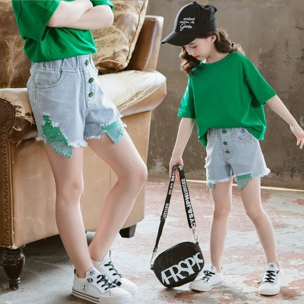 wear girl 7 shorts clothing wear 2020 new 6 korean children's sanding shorts medium and large children's denim pants, Blue
wear girl 7 shorts clothing wear 2020 new 6 korean children's sanding shorts medium and large children's denim pants, Blue