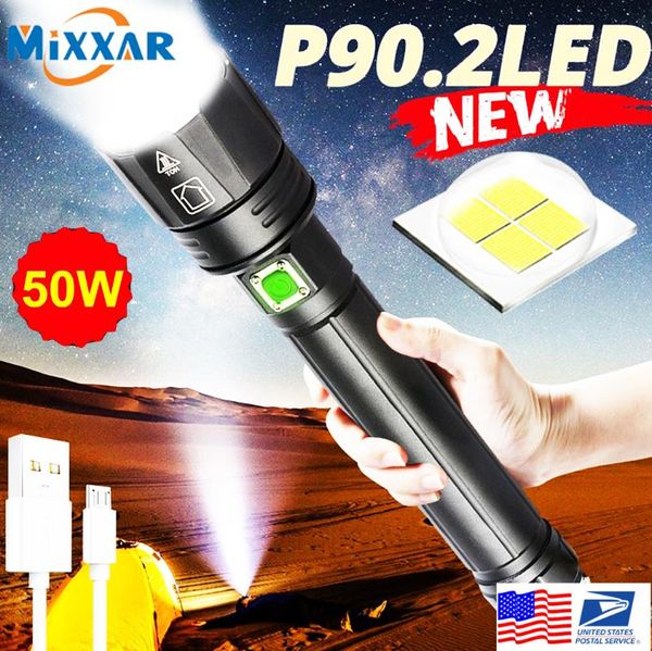 Ezk20 Dropshipping Xhp90.2 Led 2020 New 26650 Usb Rechargeable Xhp70 Tactical Light 18650 Zoom Camp Waterproof Torch