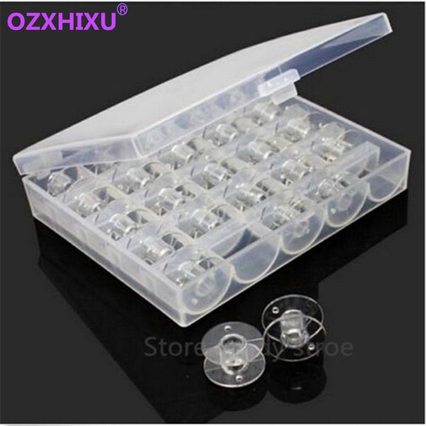 1set/lot clear plastic 25 bobbins sewing machine spools with thread storage case box for home sewing accessories tools, Black
1set/lot clear plastic 25 bobbins sewing machine spools with thread storage case box for home sewing accessories tools, Black