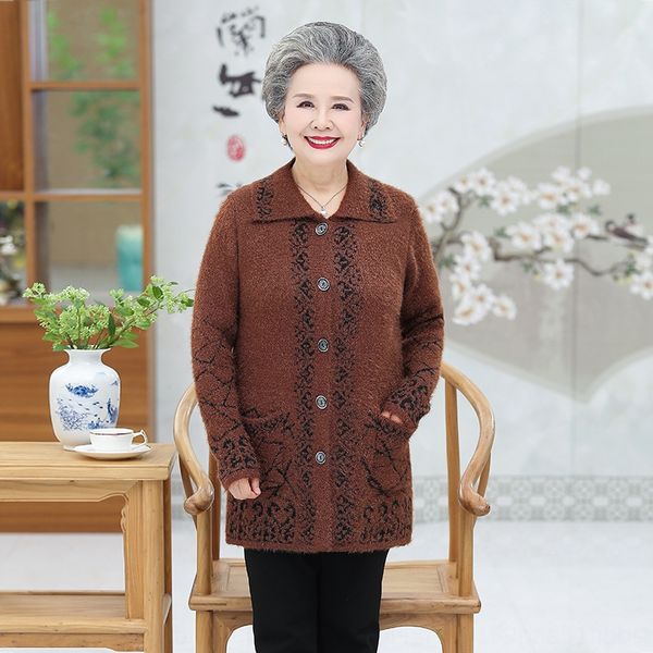 autumn mid-length cardigan for middle-aged and the elderly sweater women's coat coat grandma clothes mom winter clothes for the, White;black
autumn mid-length cardigan for middle-aged and the elderly sweater women's coat coat grandma clothes mom winter clothes for the, White;black