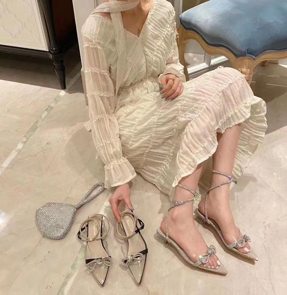 women sandals pvc jelly shoes rhinestone bow crystal sandals thin low heels ankle strap dress shoes elegant, Black
women sandals pvc jelly shoes rhinestone bow crystal sandals thin low heels ankle strap dress shoes elegant, Black