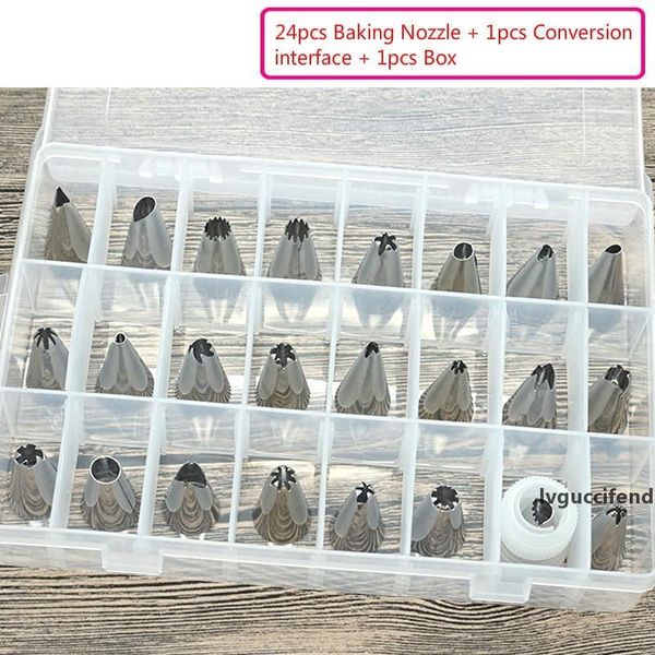 24 1 pcs / 1 set stainless steel baking nozzle icing syringe set with conversion interface diy cake pastry ice cream bakeware dhl
24 1 pcs / 1 set stainless steel baking nozzle icing syringe set with conversion interface diy cake pastry ice cream bakeware dhl