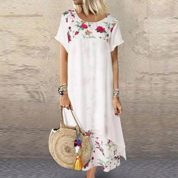 vintage women dress summer fashion casual o-neck floral print loose short sleeve plus size white casual ladies dress 2020 new, Black;gray
vintage women dress summer fashion casual o-neck floral print loose short sleeve plus size white casual ladies dress 2020 new, Black;gray