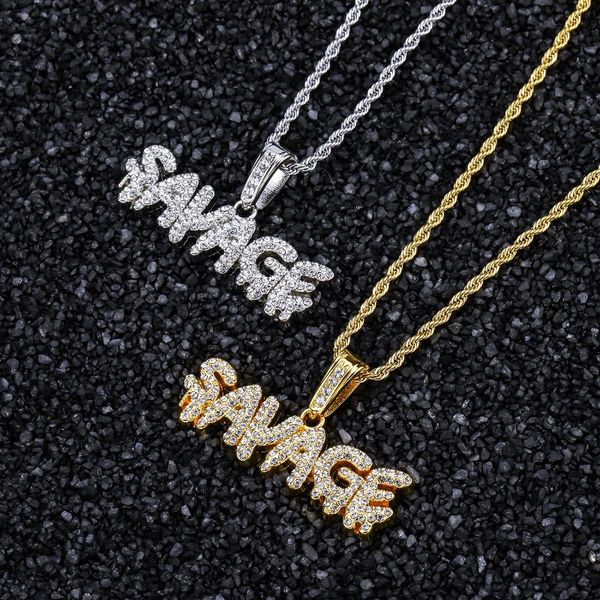 cubic zircon savage pendant necklace hip hop stainless steel gold color iced out chains cubic zircon pendant necklace charm men, Silver
cubic zircon savage pendant necklace hip hop stainless steel gold color iced out chains cubic zircon pendant necklace charm men, Silver