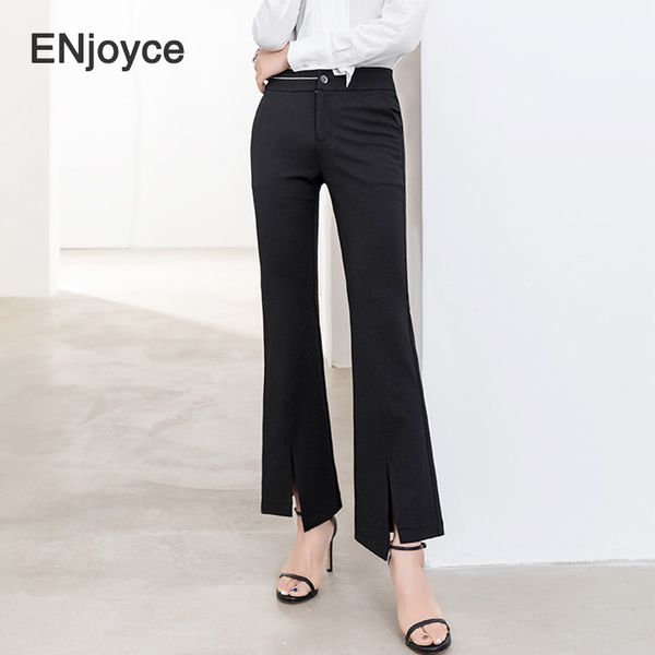new women black vintage skinny flare leg high waist pants 2020 autumn elegant korean stylish office lady work wear trousers, Black;white
new women black vintage skinny flare leg high waist pants 2020 autumn elegant korean stylish office lady work wear trousers, Black;white