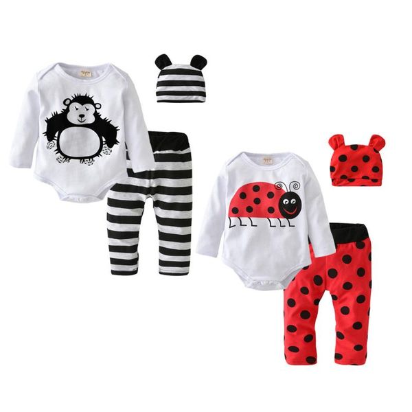 3pcs/set 2020 baby boys girls clothes long sleeve cartoon orangutan baby rompers+stripe pants+hat infant clothing set, White
3pcs/set 2020 baby boys girls clothes long sleeve cartoon orangutan baby rompers+stripe pants+hat infant clothing set, White