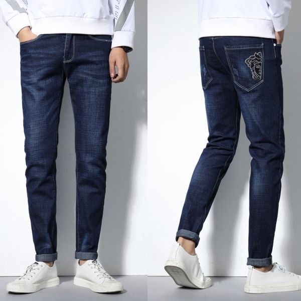 jeans and jeans men's 2020 summer thin korean-style high-elasticity youth fashion casual hole-breaking pants trend, Blue
jeans and jeans men's 2020 summer thin korean-style high-elasticity youth fashion casual hole-breaking pants trend, Blue