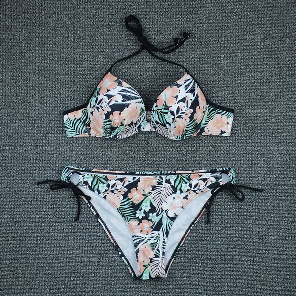 summer 2020 halter flower printed women bikini set bandage swimwear push up padded summer bathing suit beach swimsuit, White;black
summer 2020 halter flower printed women bikini set bandage swimwear push up padded summer bathing suit beach swimsuit, White;black