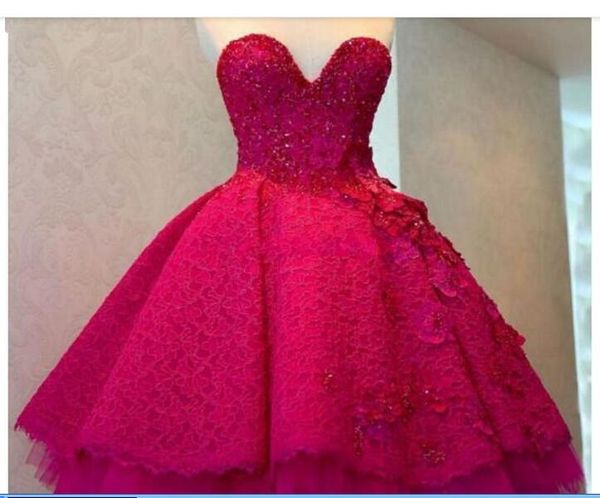 fuchsia lace a-line homecoming dresses 2020 sweetheart tulle ruched applique beaded 3d floral short prom cocktail party dresses, Red
fuchsia lace a-line homecoming dresses 2020 sweetheart tulle ruched applique beaded 3d floral short prom cocktail party dresses, Red
