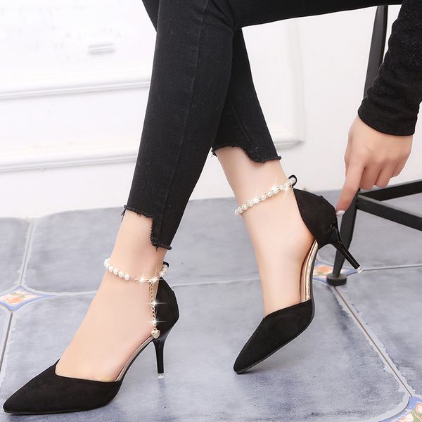 2020 summer new women's sandals thin high heel shallow mouth single shoes female pointed wild comfortable high heels, Black
2020 summer new women's sandals thin high heel shallow mouth single shoes female pointed wild comfortable high heels, Black