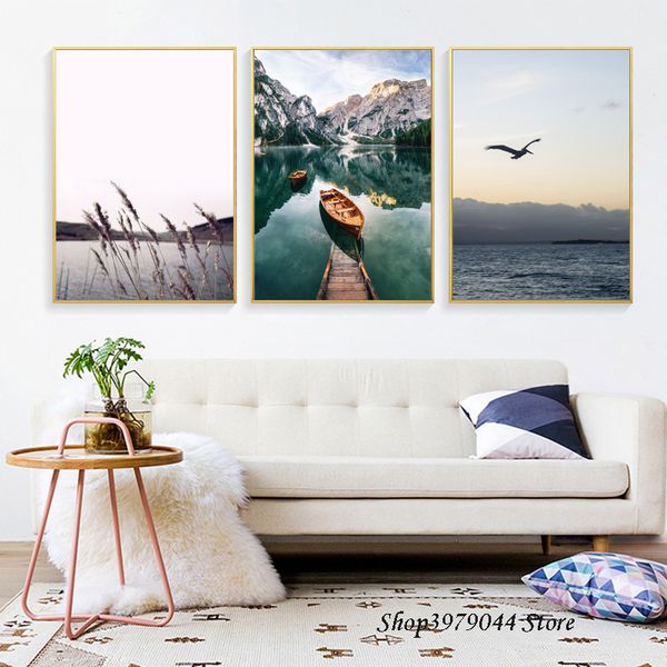 scandinavian boat lake paintings wall art canvas print landscape poster nordic art wall pictures for living room decor unframed
scandinavian boat lake paintings wall art canvas print landscape poster nordic art wall pictures for living room decor unframed