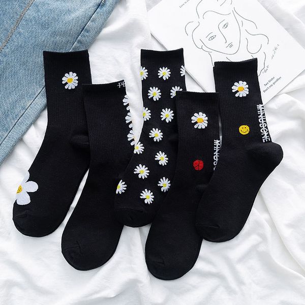 hewdq young daisy women's mid-leg socks ins trendy medium socks medium sockssilk middle tube stockings korean chrysanthemum thin stocki, Black
hewdq young daisy women's mid-leg socks ins trendy medium socks medium sockssilk middle tube stockings korean chrysanthemum thin stocki, Black