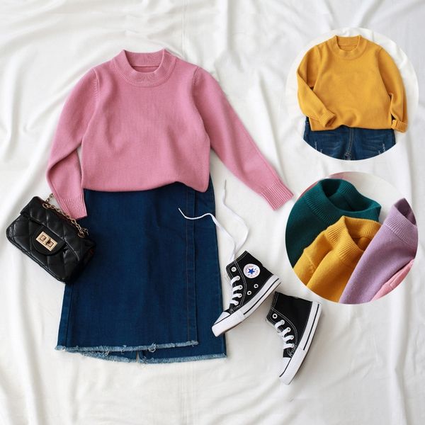 aahk0 2020 new autumn girls' round neck pullover sweater spring and autumn all-match children's solid color base shirt pullover bo, Blue
aahk0 2020 new autumn girls' round neck pullover sweater spring and autumn all-match children's solid color base shirt pullover bo, Blue