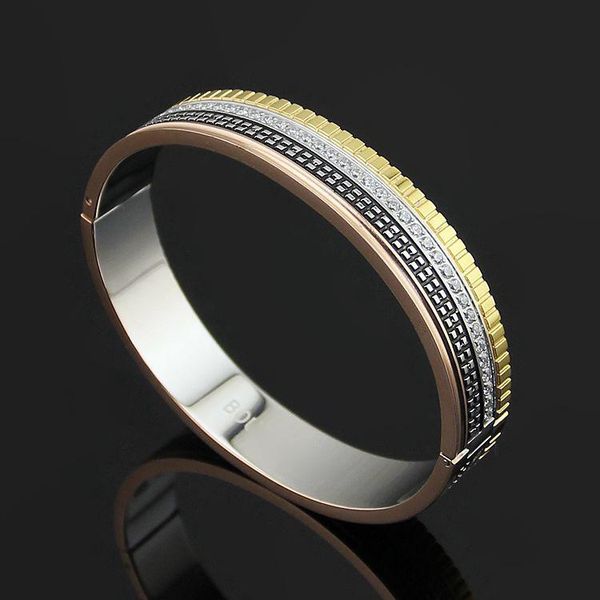 designer accessories wholesale titanium steel gear single row diamond color bracelet rose gold euro american style women's bracelet, Black
designer accessories wholesale titanium steel gear single row diamond color bracelet rose gold euro american style women's bracelet, Black