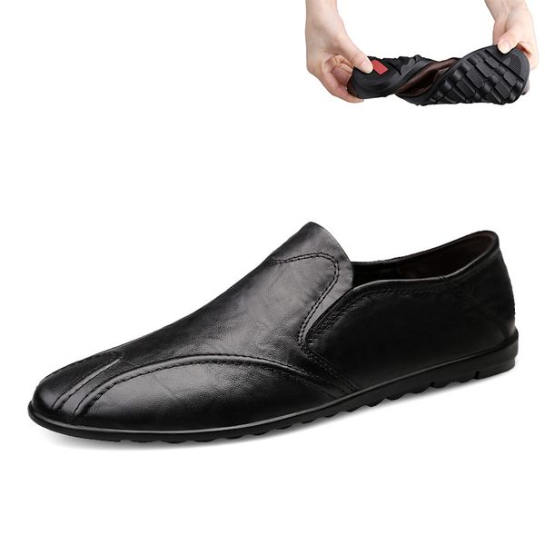 men casual shoes leather soft comfortable men shoes business flats classic loafers breathable zapatos hombre, Black
men casual shoes leather soft comfortable men shoes business flats classic loafers breathable zapatos hombre, Black