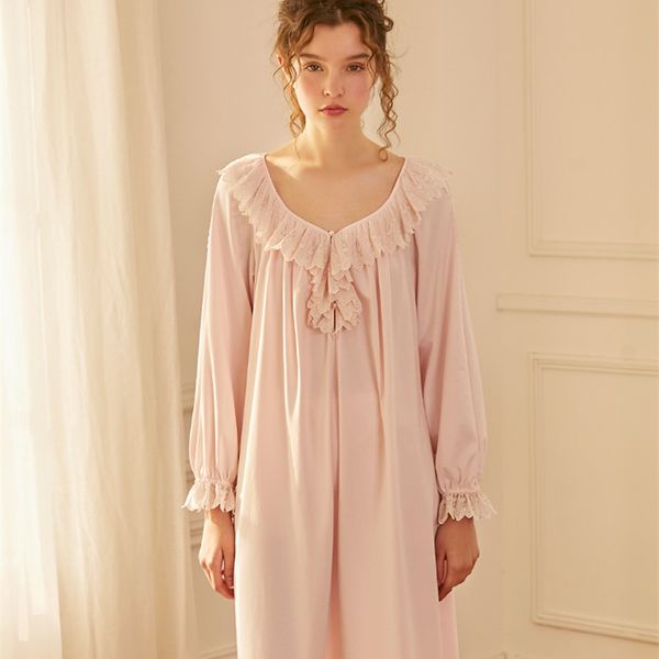 women cotton nightgown elegant sleepwear dress for women nightgown pink white, Black;red
women cotton nightgown elegant sleepwear dress for women nightgown pink white, Black;red