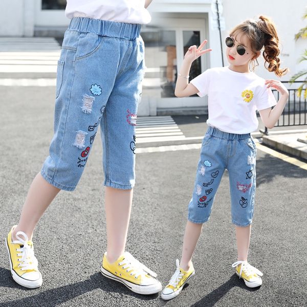 s8vdi girls capri medium large children's and pants and jeans western style shorts children's jeans pants thin summer outdoor wear, Blue
s8vdi girls capri medium large children's and pants and jeans western style shorts children's jeans pants thin summer outdoor wear, Blue