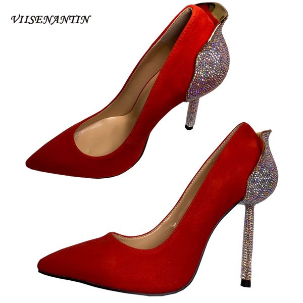 red suede leather women pumps shoes back crystal high heel luxury wedding shoe stiletto pumps single shoes high-end, Black
red suede leather women pumps shoes back crystal high heel luxury wedding shoe stiletto pumps single shoes high-end, Black