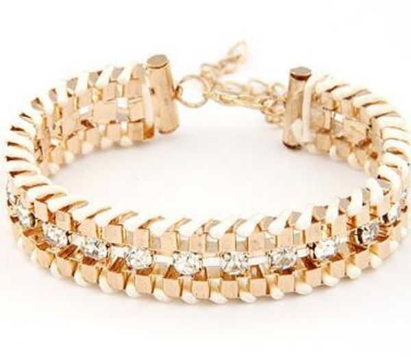 fashion charms gold diamond chain braid bracelet multilayer metal bracelet for women european and american trendy jewelry christmas gift, Black
fashion charms gold diamond chain braid bracelet multilayer metal bracelet for women european and american trendy jewelry christmas gift, Black