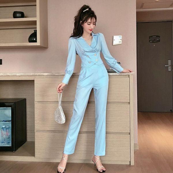 net red temperament goddess fan two-piece suit 2020 autumn new lapel slim shirt high waist wide leg pants, Black;white
net red temperament goddess fan two-piece suit 2020 autumn new lapel slim shirt high waist wide leg pants, Black;white
