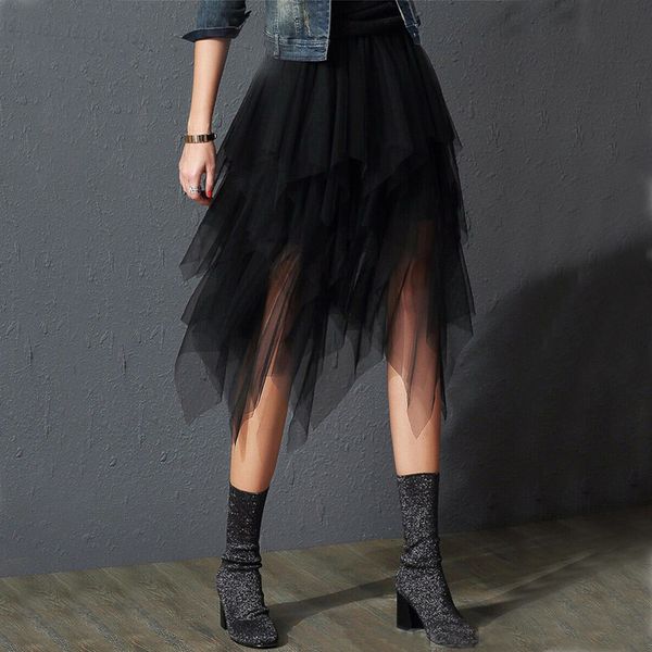 irregular mesh sheer tulle skirt for ball gown women summer high waist skirt up party petticoat fashion casual ol style long maxi, Black
irregular mesh sheer tulle skirt for ball gown women summer high waist skirt up party petticoat fashion casual ol style long maxi, Black