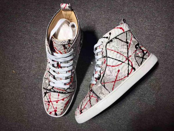 мода граффити python leather red подошвы обувь материал высокие кроссовки обувь женщины, мужчины red bottom повседневный партии свободное fl, Black
мода граффити python leather red подошвы обувь материал высокие кроссовки обувь женщины, мужчины red bottom повседневный партии свободное fl, Black