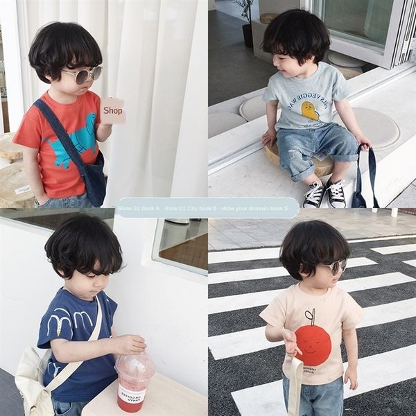 2020 male coat t-shirt and female baby new short sleeve baby t-shirt korean cartoon top, Blue
2020 male coat t-shirt and female baby new short sleeve baby t-shirt korean cartoon top, Blue