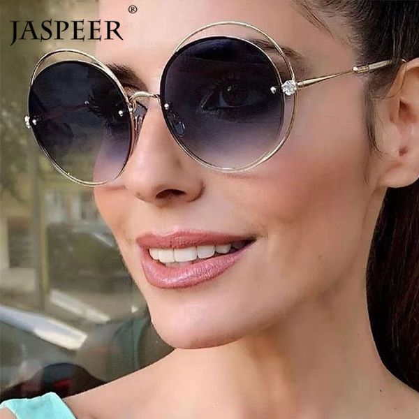 Double Shade Sunglasses Women Jaspeer Round Lens Sunglasses Metal Shade Men Goggle Sunglass Fashion Eyewear Dual Shades Uv400 Ch01